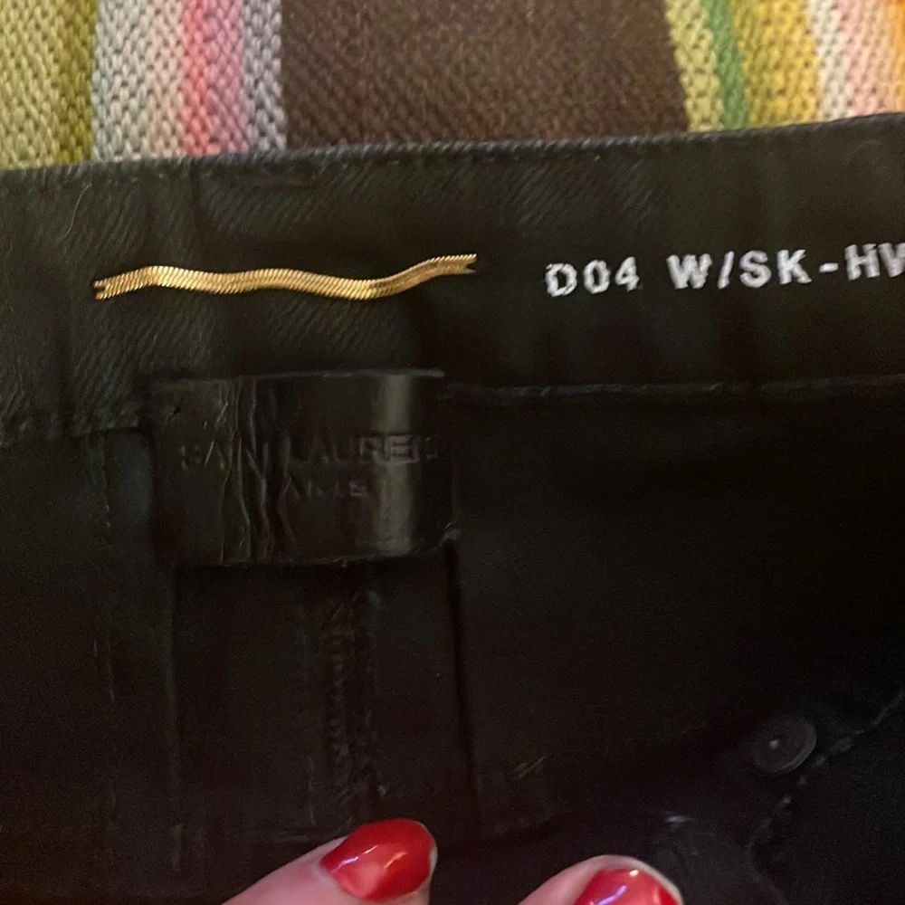 NWO 🌸Auth Saint Laurent Black high waist Jeans size 25 💜 - Picture 7 of 11